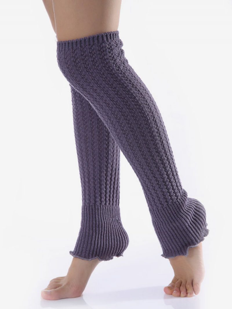 Rote Socken 1 Paar Bein Warme Damen Gestrickt Herbst Winter Winddicht Kältebeständig Stiefelmanschetten Für Yoga - Tiefgrau