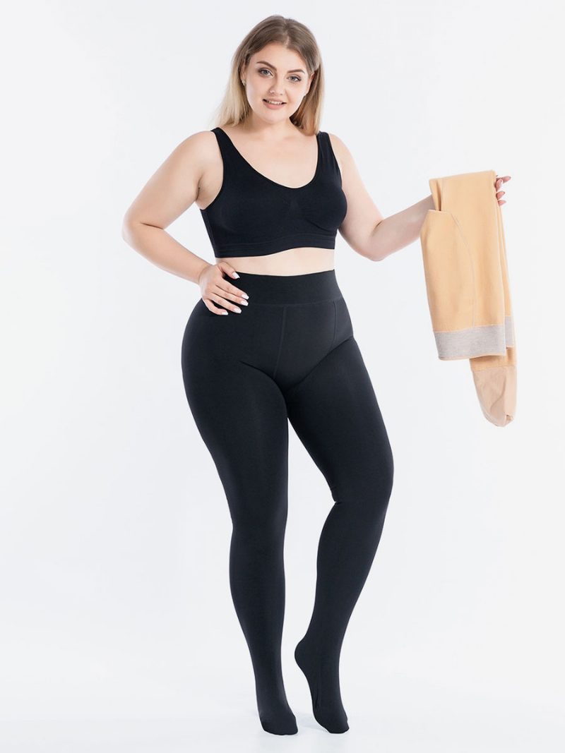 Schlankheits-leggings Für Damen Schmal 500 G Strumpfhosen Den Winter Warme Strümpfe - Schwarz