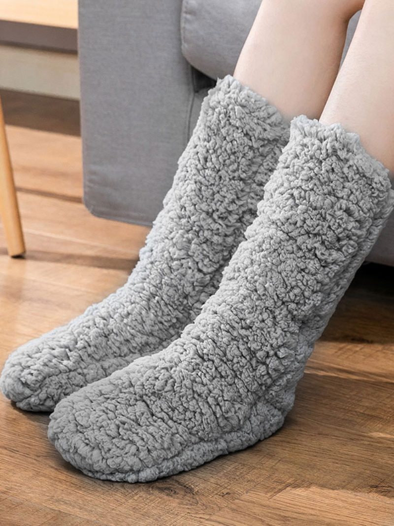 Schwarze Socken Hochwertig Flauschig Gestrickt Für Den Winter Dick Warm Gemütlich Calcetines Felpa Floor Invierno Damensocken