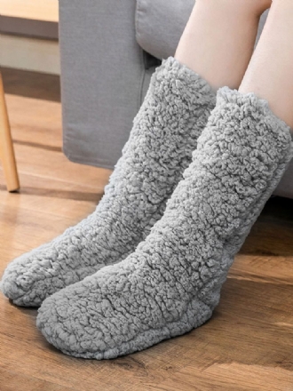 Schwarze Socken Hochwertig Flauschig Gestrickt Für Den Winter Dick Warm Gemütlich Calcetines Felpa Floor Invierno Damensocken