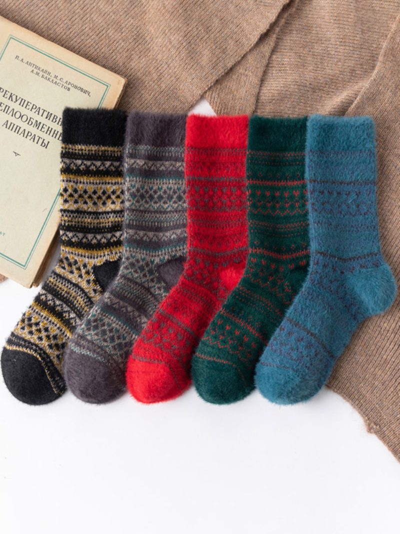 Socken Aus Baumwollmischung Aztekenmuster Weihnachtsgeschenk Warme Wintersocken