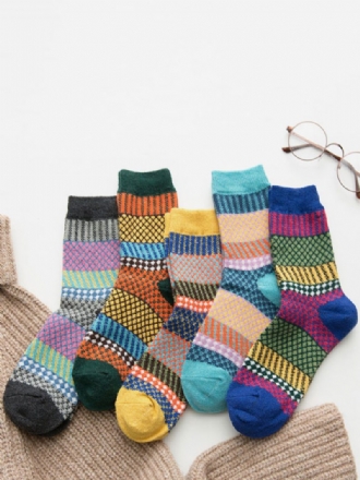 Socken Aus Blauem Poly-/baumwollgemisch Mit Farbblockmuster