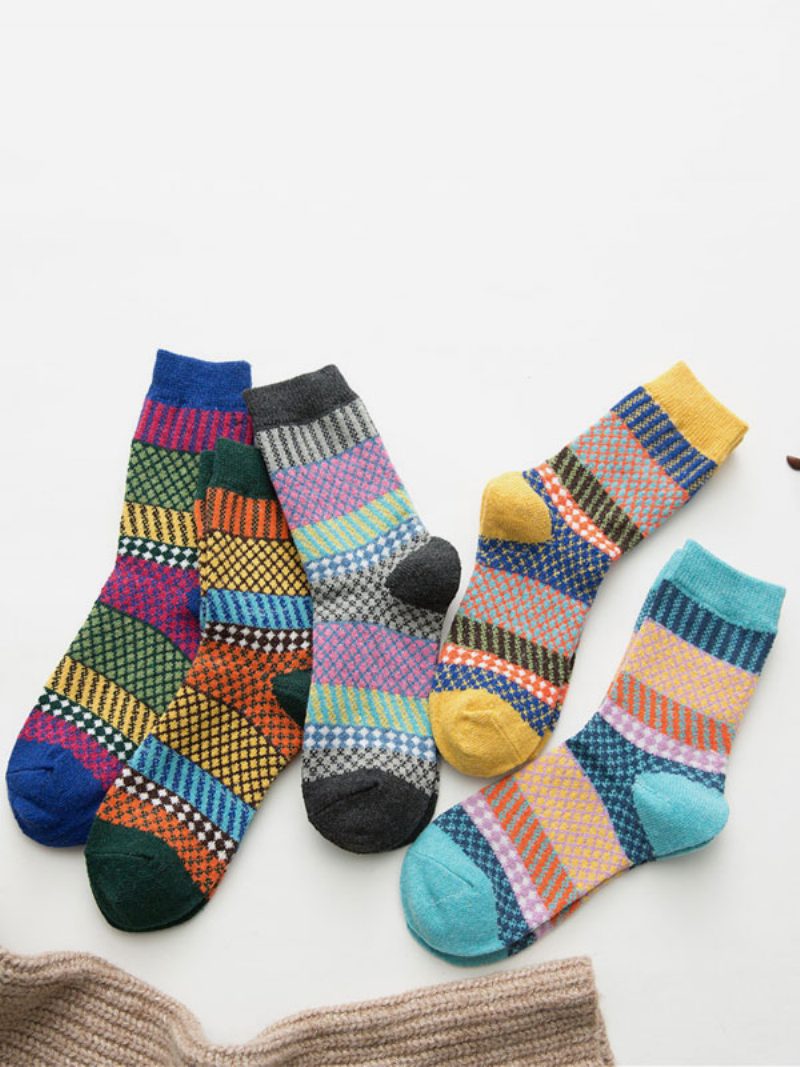 Socken Aus Blauem Poly-/baumwollgemisch Mit Farbblockmuster - Blau