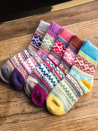 Socken Aus Blauer Poly-/baumwollmischung Mit Geometrischem Muster