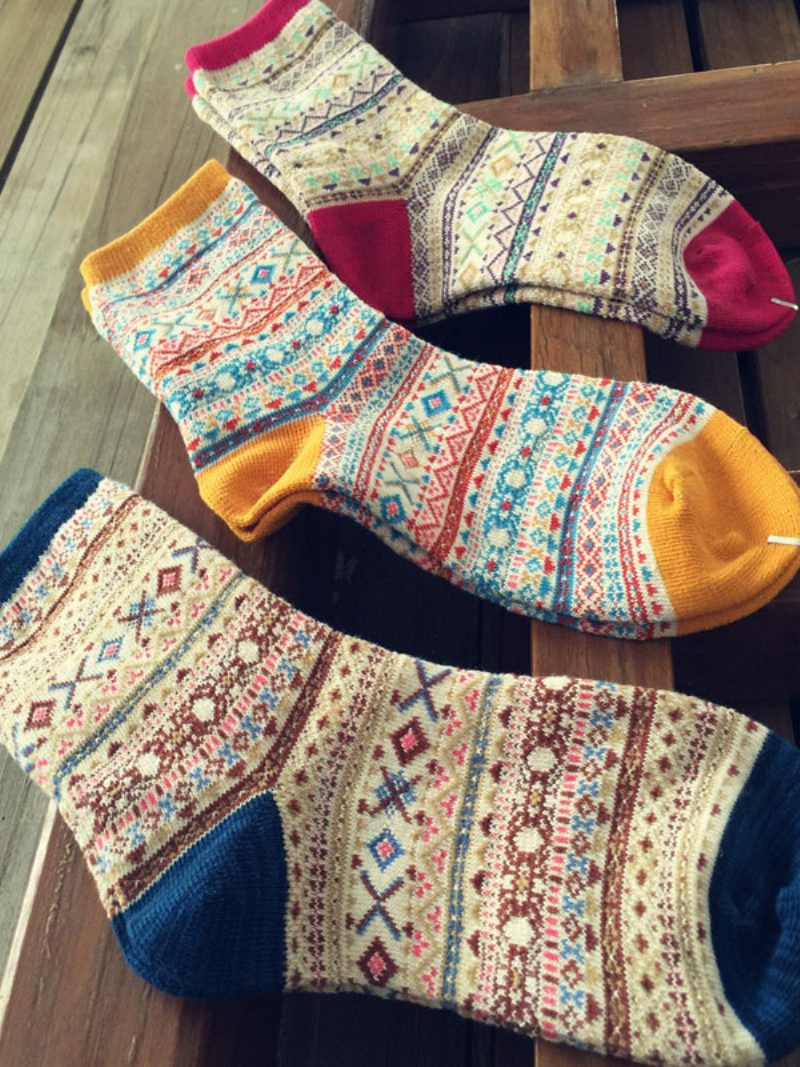 Socken Aus Gelbem Baumwollmisch-farbblock