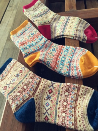 Socken Aus Gelbem Baumwollmisch-farbblock