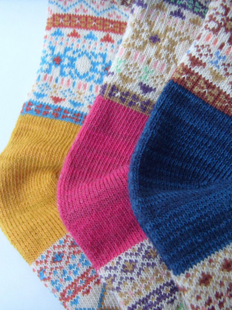 Socken Aus Gelbem Baumwollmisch-farbblock - Gelb