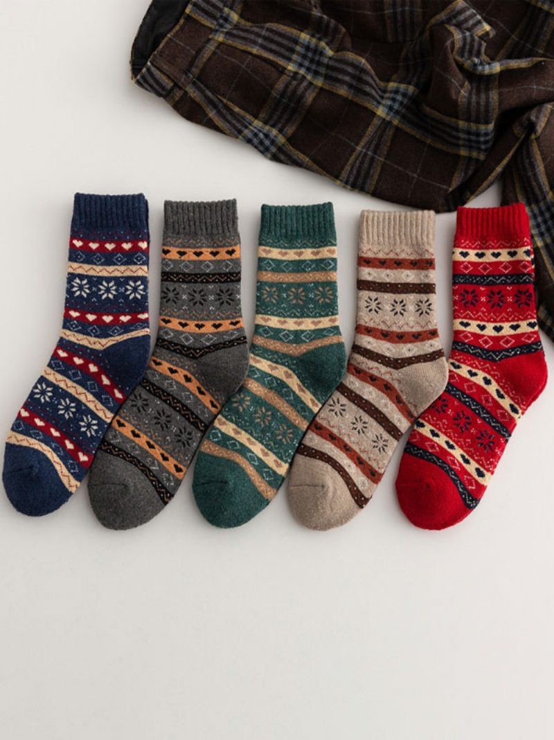 Socken Aus Grüner Baumwollmischung Mit Geometrischem Muster