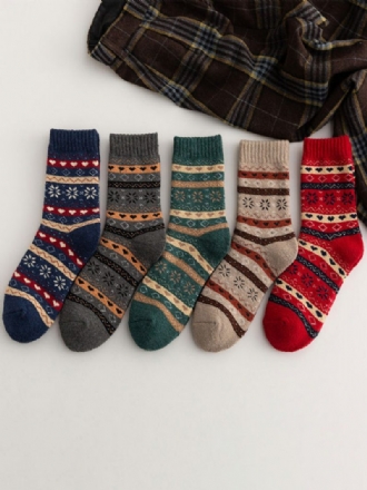 Socken Aus Grüner Baumwollmischung Mit Geometrischem Muster