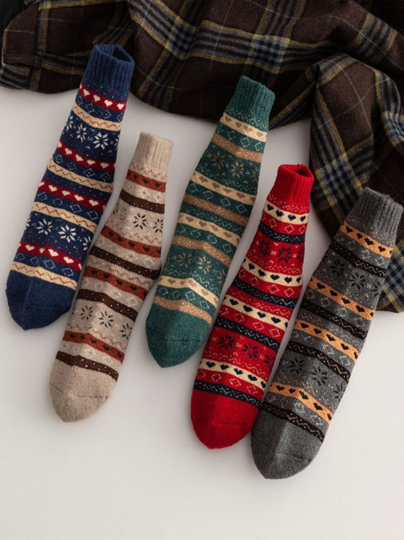 Socken Aus Grüner Baumwollmischung Mit Geometrischem Muster - Grün