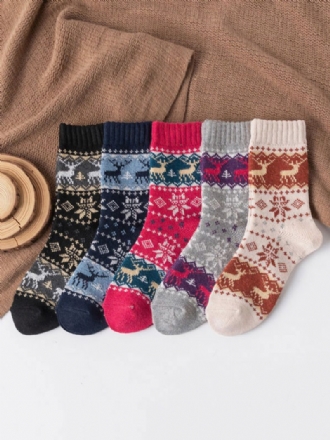 Socken Aus Rotem Wollfarbblock