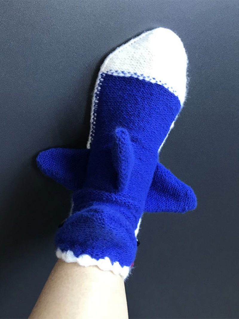 Socken Graue Poly-/baumwollmischung Mit Tiermuster Heimkleidung Winter Warm Süß Acc - Blau