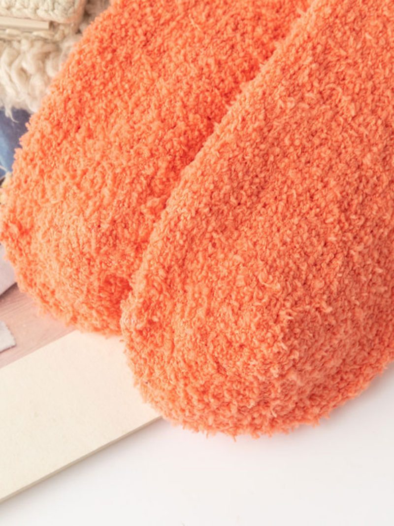 Socken Orange Coral Fleece Weihnachtsmuster - Orange