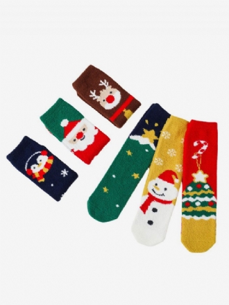 Socken Rot Poly/baumwollmischung Weihnachtsmuster Winter Warm Acc