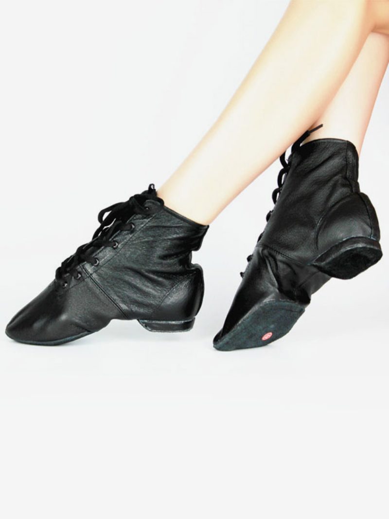 Damen-jazz-tanzschuhe Schwarze Tanzschuhe Mit Geschlossener Zehenpartie - Schwarz