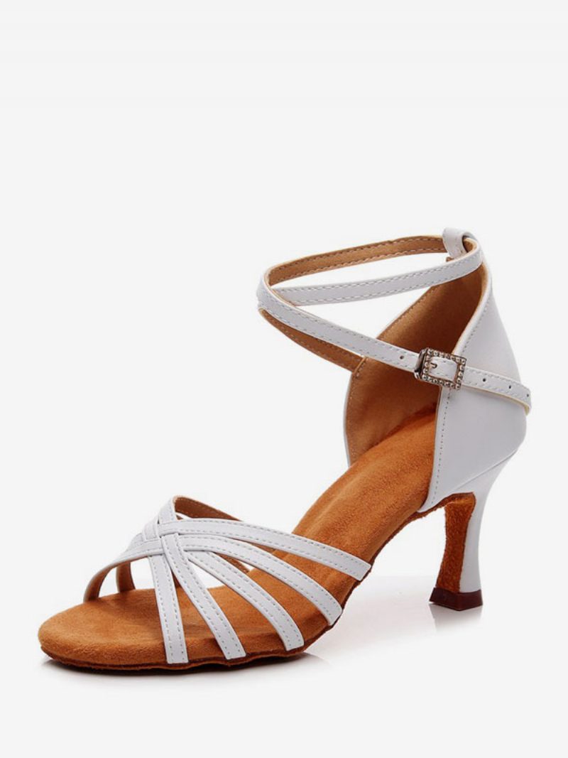 Damen-latein-tanzschuhe Weiße Peep-toe-ballsaal-tanzschuhe