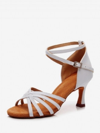 Damen-latein-tanzschuhe Weiße Peep-toe-ballsaal-tanzschuhe