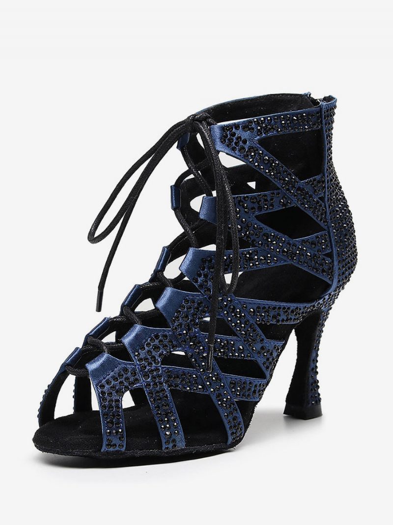 Damen Rhienstones Sommer-schnürstiefel Für Den Tanz - Dunkles Marineblau