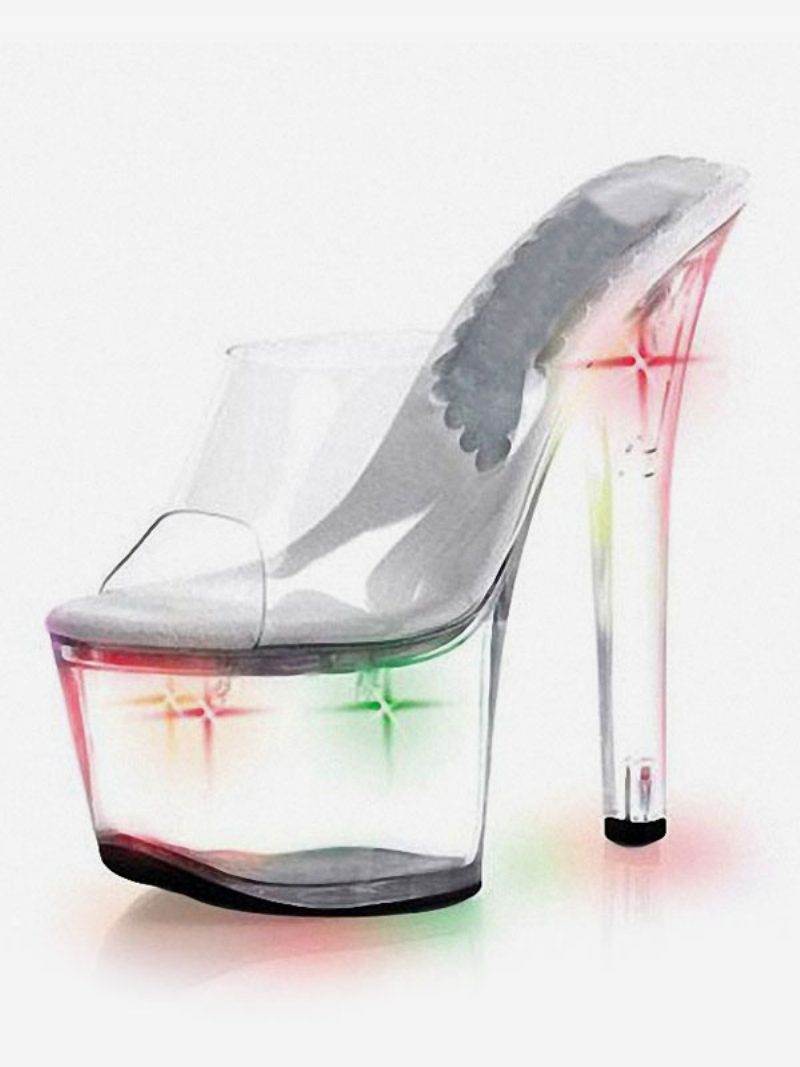 Pole Tanzschuhe Damen Led Clear Exotic Mule Heels Stripper Schuhe - Ombre