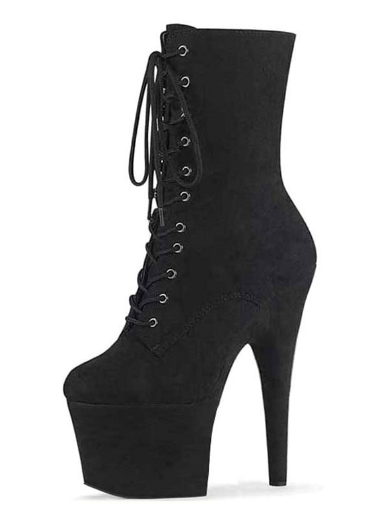 Pole Tanzschuhe Damen Sexy Schnürstiefeletten Mit Plateau Und Sky High Heels