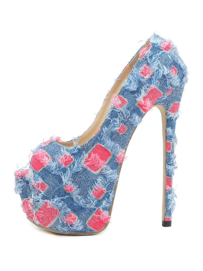 Sexy High Heels Für Damen Stiletto-absatz Polyester-pumps - Blau