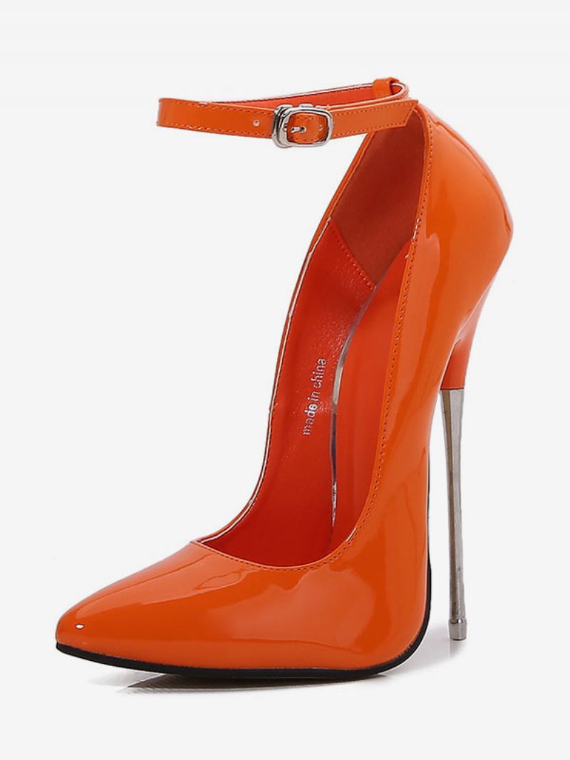 Sexy High Heels Für Damen Stiletto-absatz Pu-leder-pumps - Orange