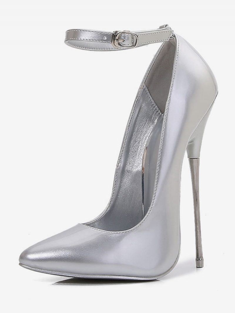 Sexy High Heels Für Damen Stiletto-absatz Pu-leder-pumps - Silber