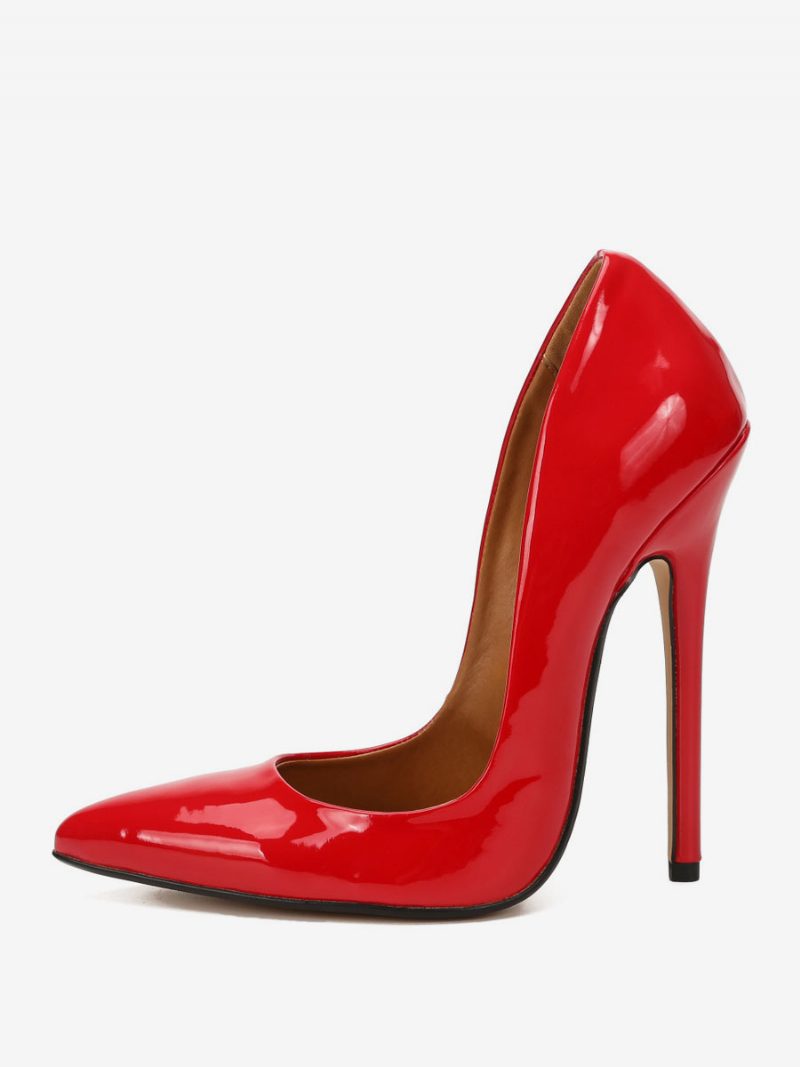 Sexy High Heels Für Damen Stiletto-absatz Pu-leder-pumps - Rot