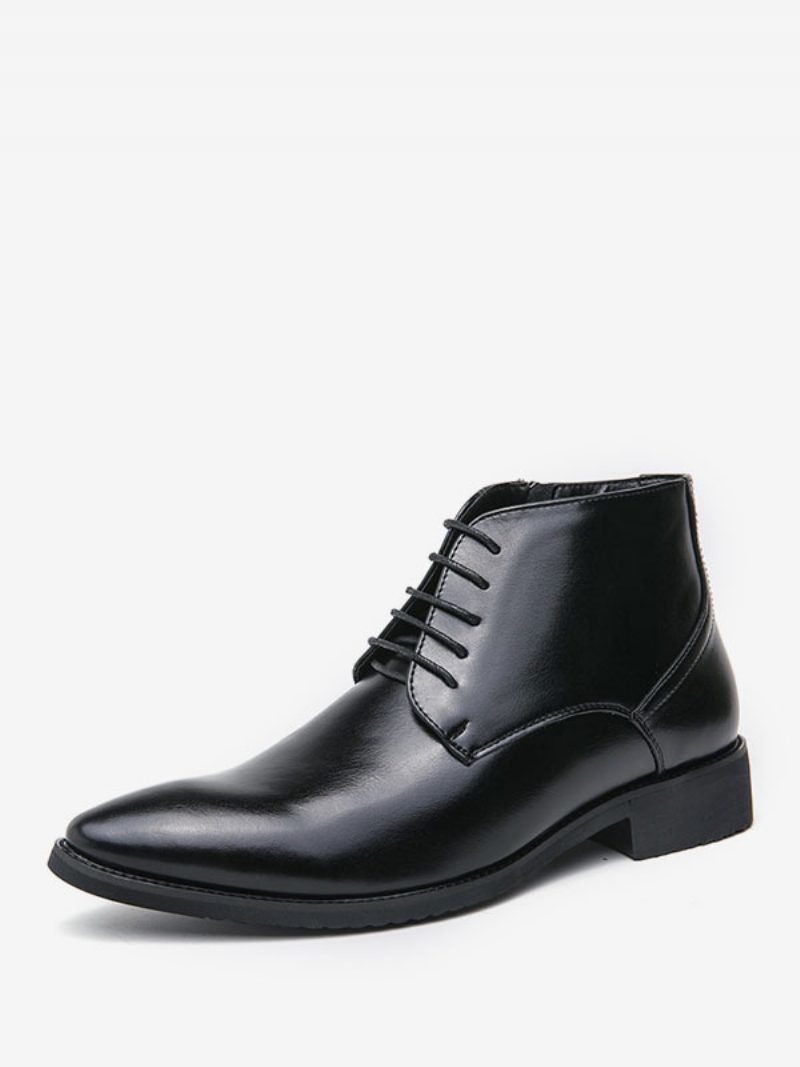 Herren-arbeitsstiefel Pu-leder Spitze Zehen-oxford-stiefel