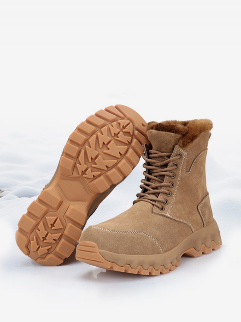 Herrenschuhe Arbeit Pu-leder Lässig Kaffeebraun Schneestiefel - Kaffeebraun