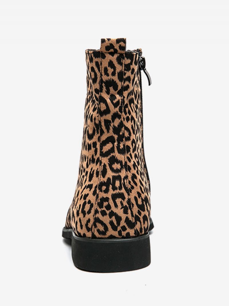 Herrenstiefel Chelsea-stiefel Pu-leder Mit Runder Spitze - Leopard