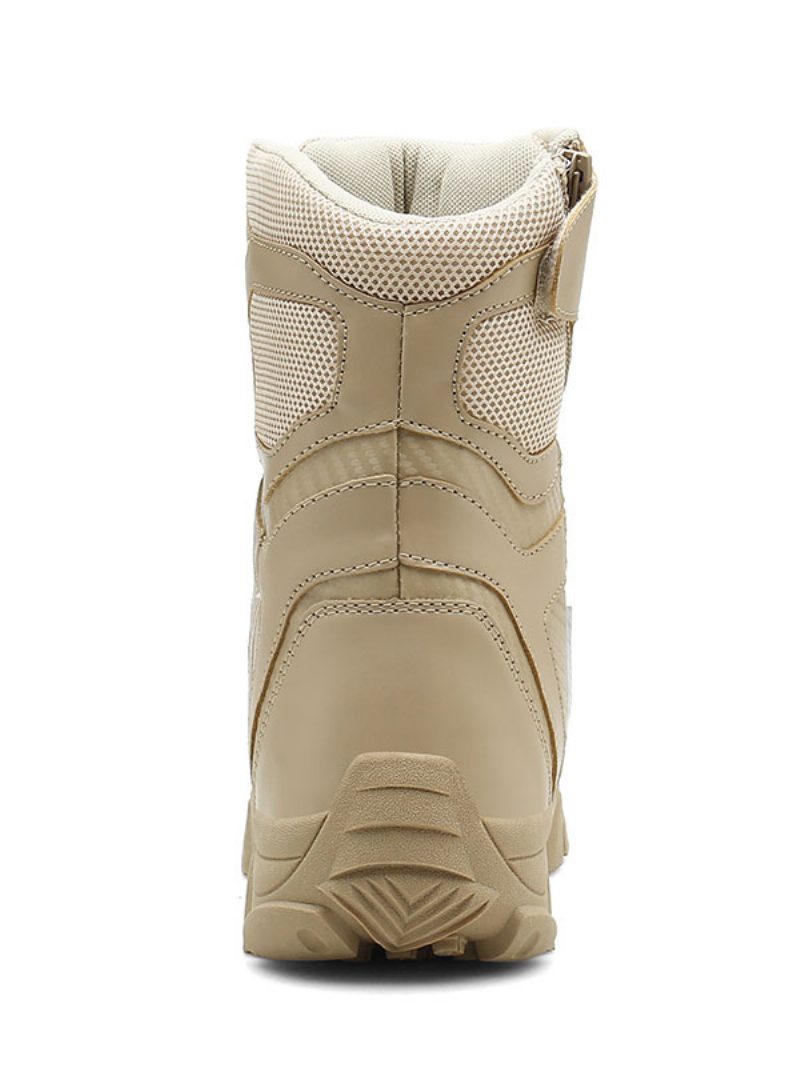 Herrenstiefel Wanderstiefel Outdoor-bergsteigerstiefel Ecruweiß Runde Zehenpartie Atmungsaktiv Bequem Leicht Campingstiefel - Beige