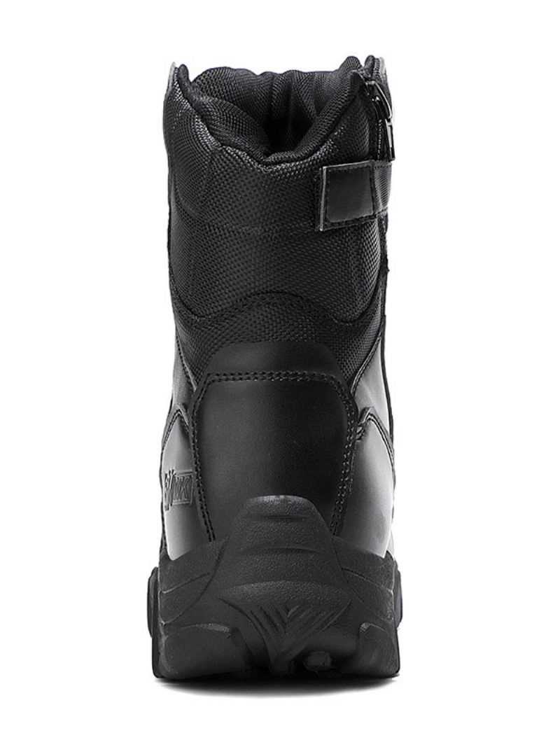 Herrenstiefel Wanderstiefel Outdoor-bergsteigerstiefel Schwarze Runde Zehenpartie Atmungsaktiv Bequem Leicht Campingstiefel - Schwarz