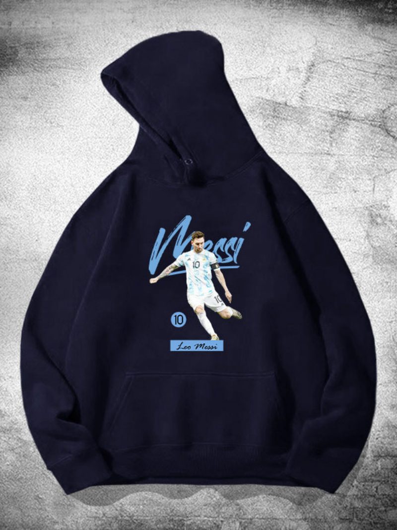 Argentinien Messi Langarm-herren-kapuzenpullover - Tiefblau