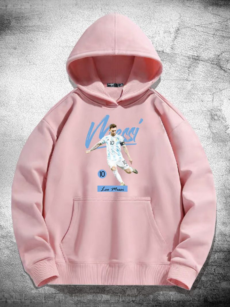 Argentinien Messi Langarm-herren-kapuzenpullover - Rosa