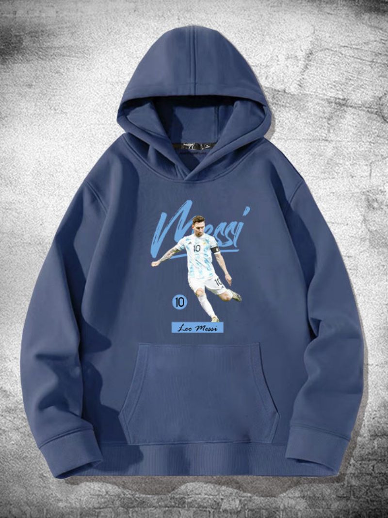 Argentinien Messi Langarm-herren-kapuzenpullover - Blaugrau