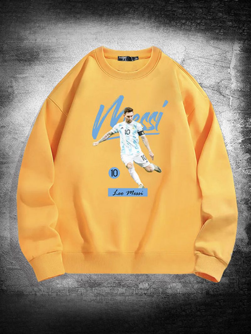 Argentinien Messi-sweatshirt Mit Langen Ärmeln Für Herren - Gelb