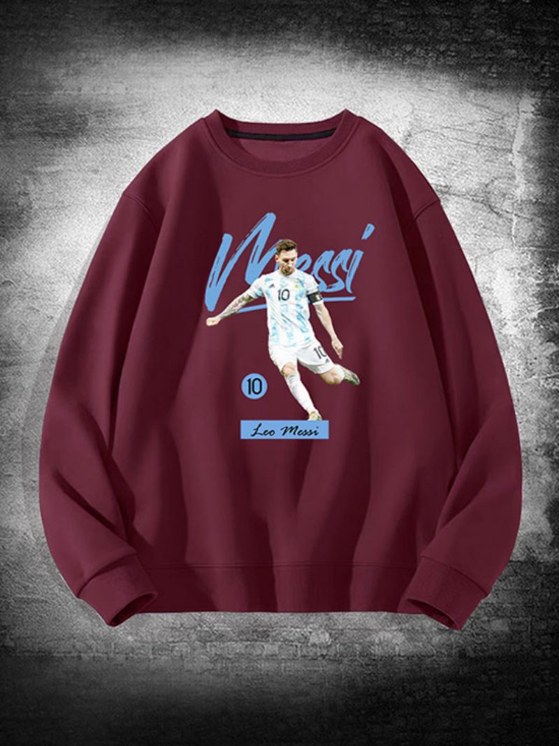 Argentinien Messi-sweatshirt Mit Langen Ärmeln Für Herren - Burgund