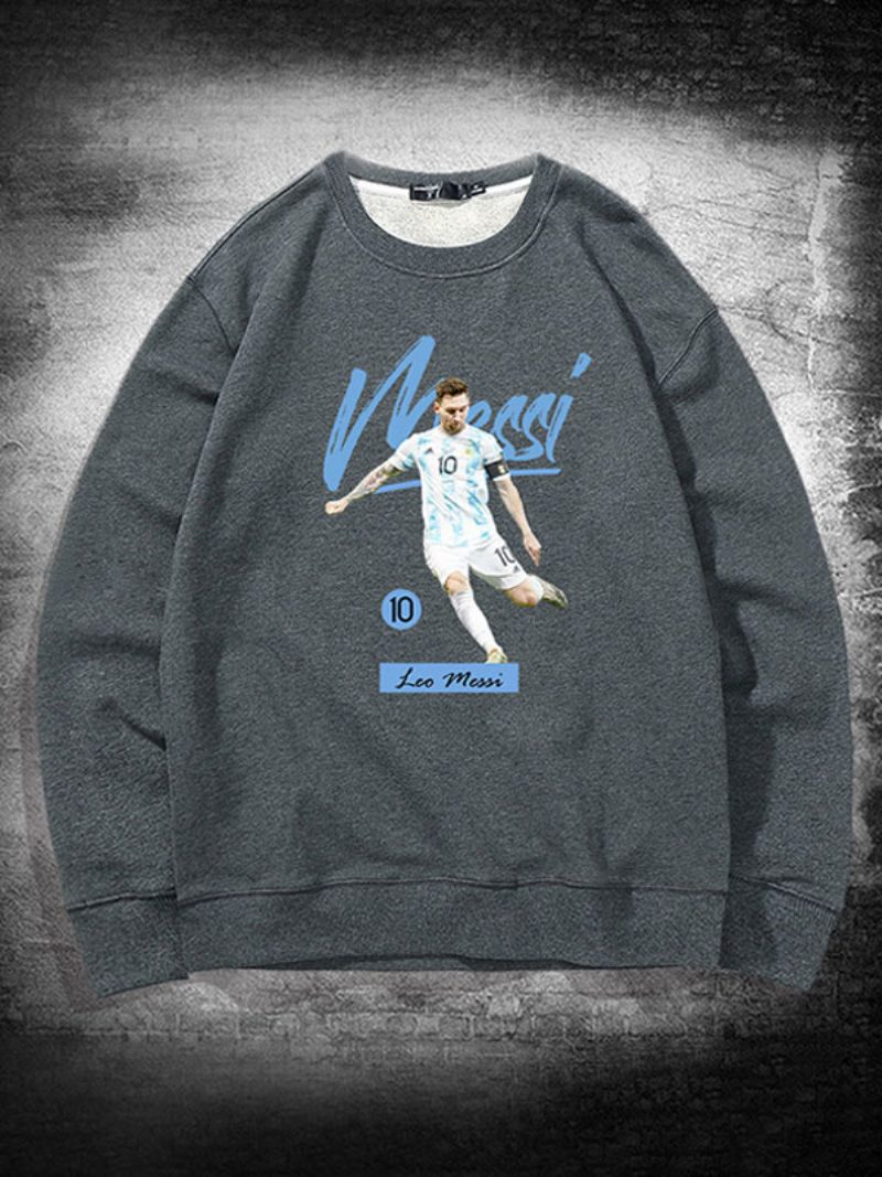 Argentinien Messi-sweatshirt Mit Langen Ärmeln Für Herren - Grau