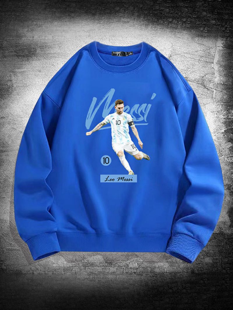 Argentinien Messi-sweatshirt Mit Langen Ärmeln Für Herren - Blau