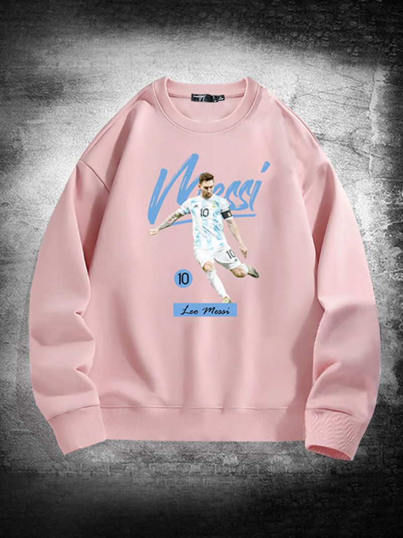 Argentinien Messi-sweatshirt Mit Langen Ärmeln Für Herren - Rosa