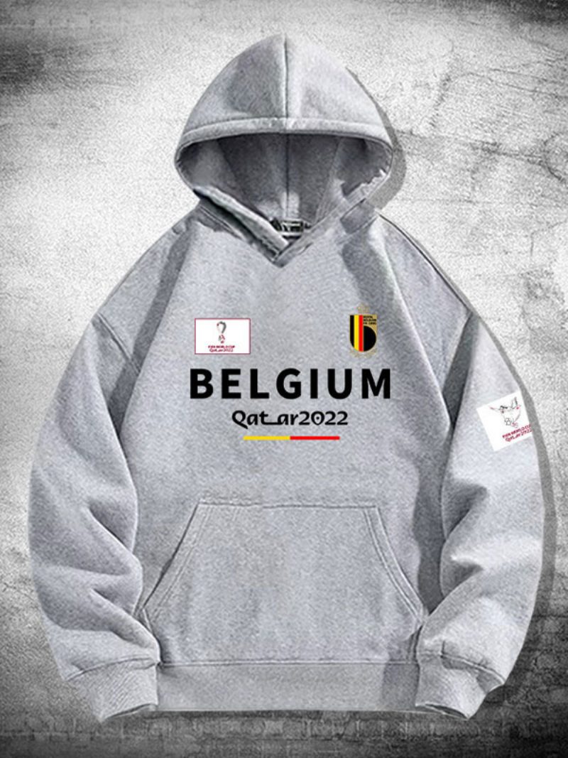 Belgien Team Hoodie Herrenoberteil - Hellgrau