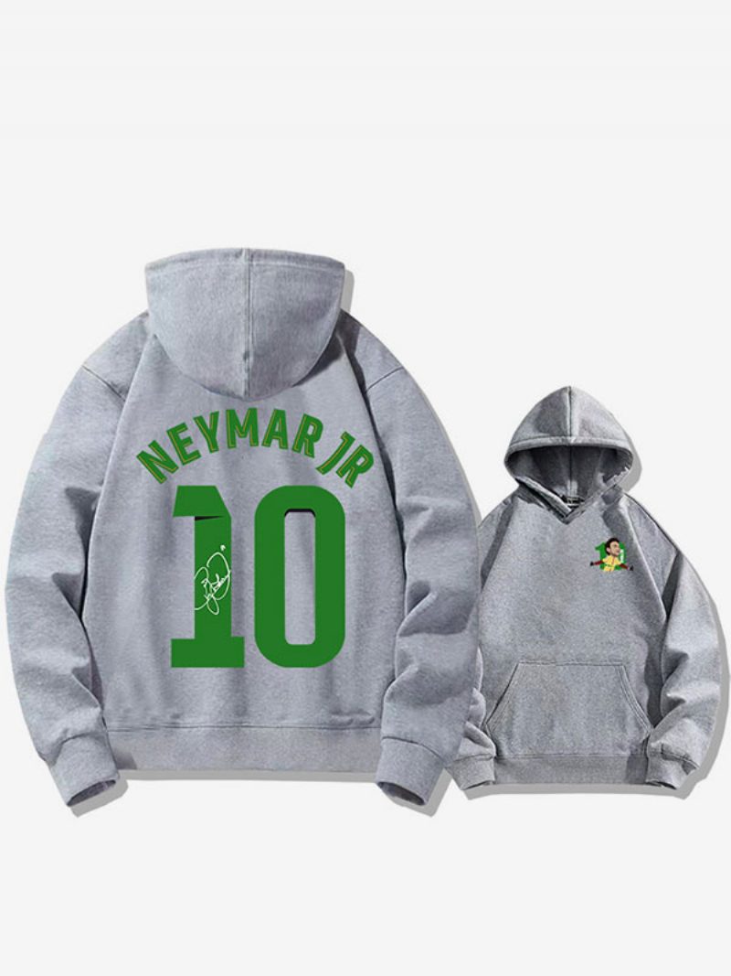 Brasilien Trainings-hoodie Neymar Nummer 10 Herrenoberteil - Hellgrau