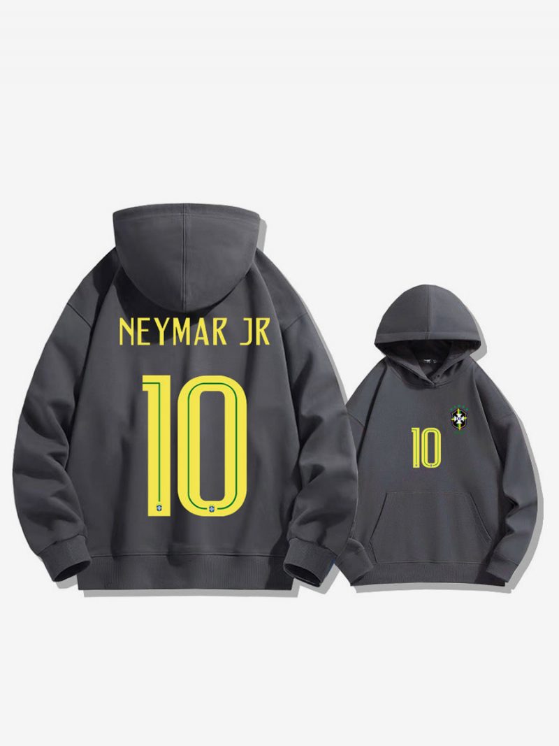 Brasilien Trainings-hoodie Neymar Nummer 10 Herrenoberteil - Tiefgrau