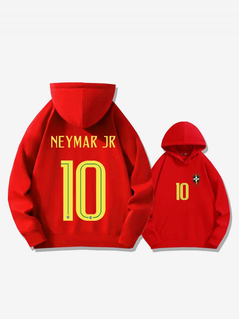 Brasilien Trainings-hoodie Neymar Nummer 10 Herrenoberteil - Rot