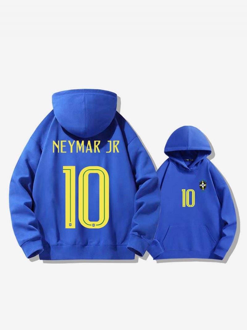 Brasilien Trainings-hoodie Neymar Nummer 10 Herrenoberteil - Blau