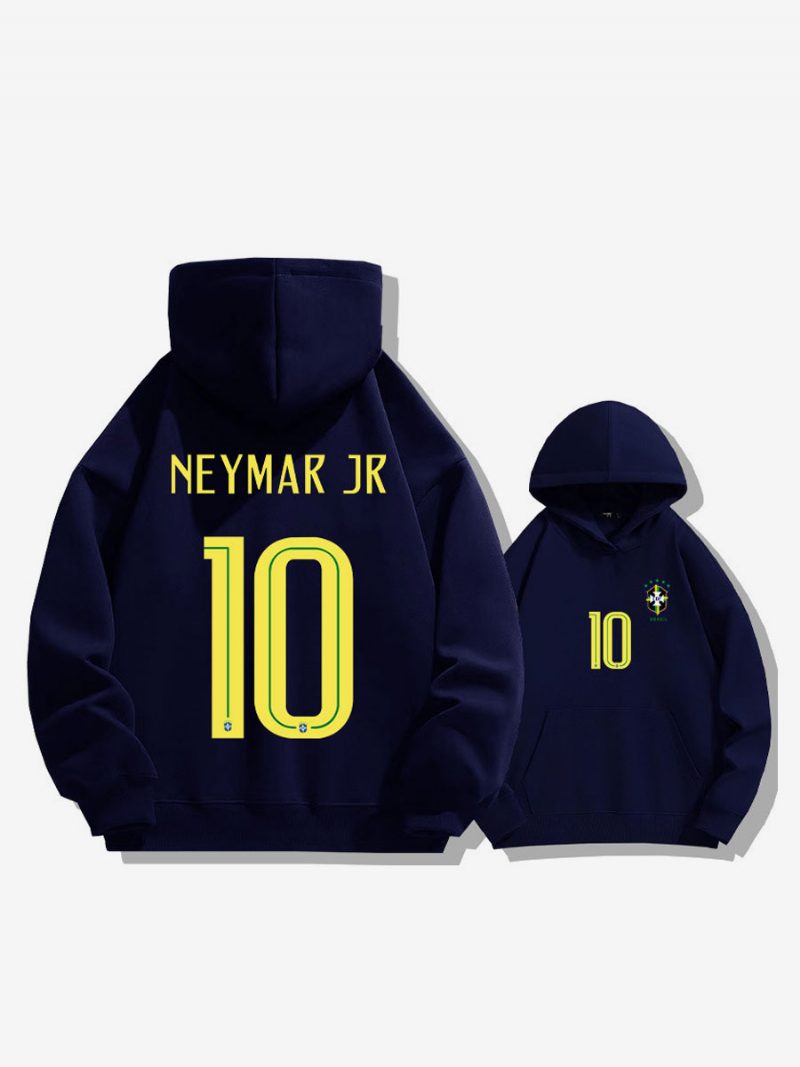 Brasilien Trainings-hoodie Neymar Nummer 10 Herrenoberteil - Tiefblau