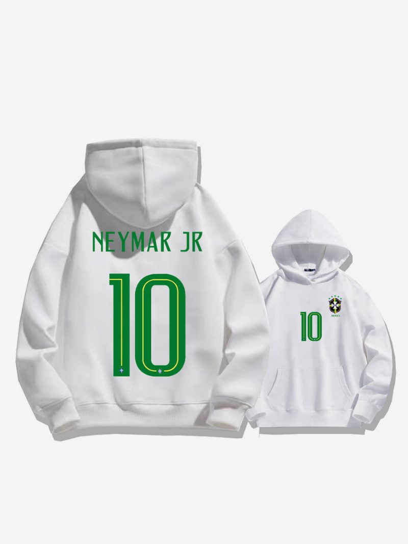 Brasilien Trainings-hoodie Neymar Nummer 10 Herrenoberteil - Weiß