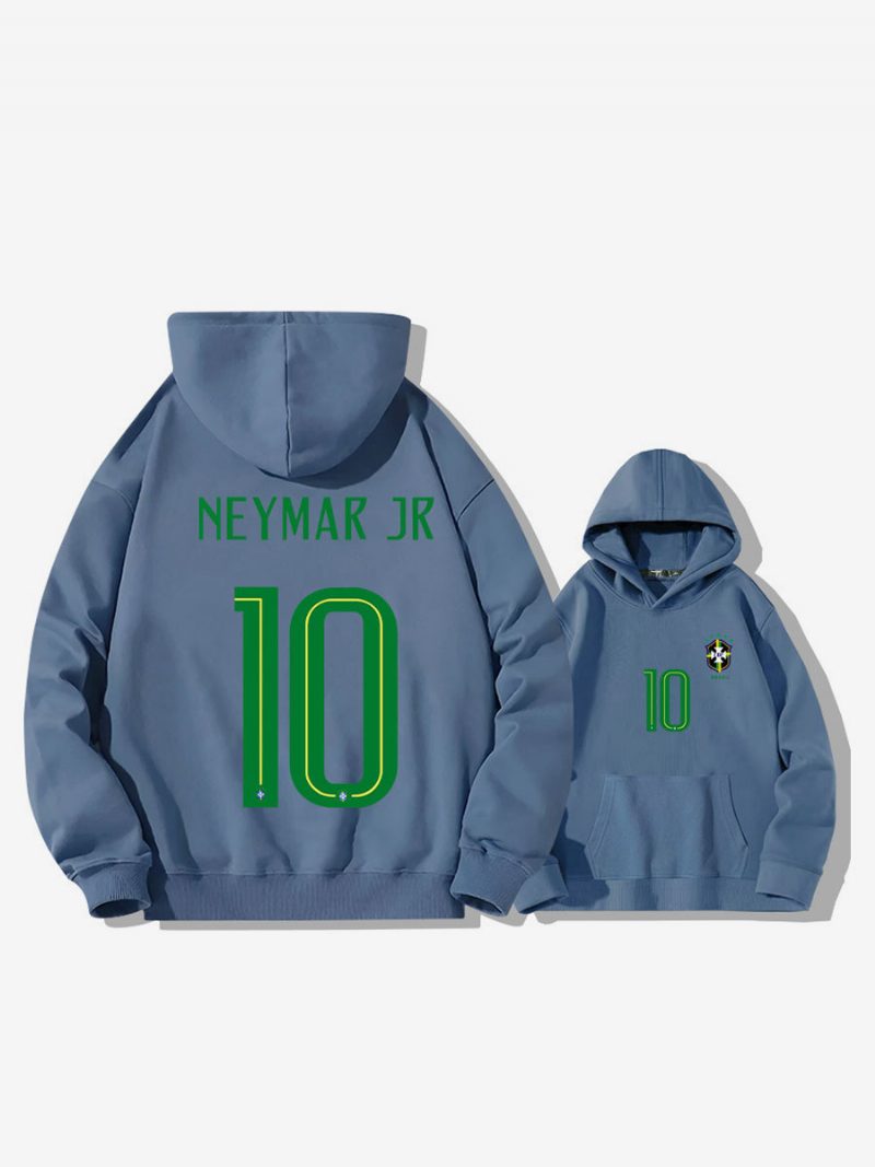 Brasilien Trainings-hoodie Neymar Nummer 10 Herrenoberteil - Blaugrau