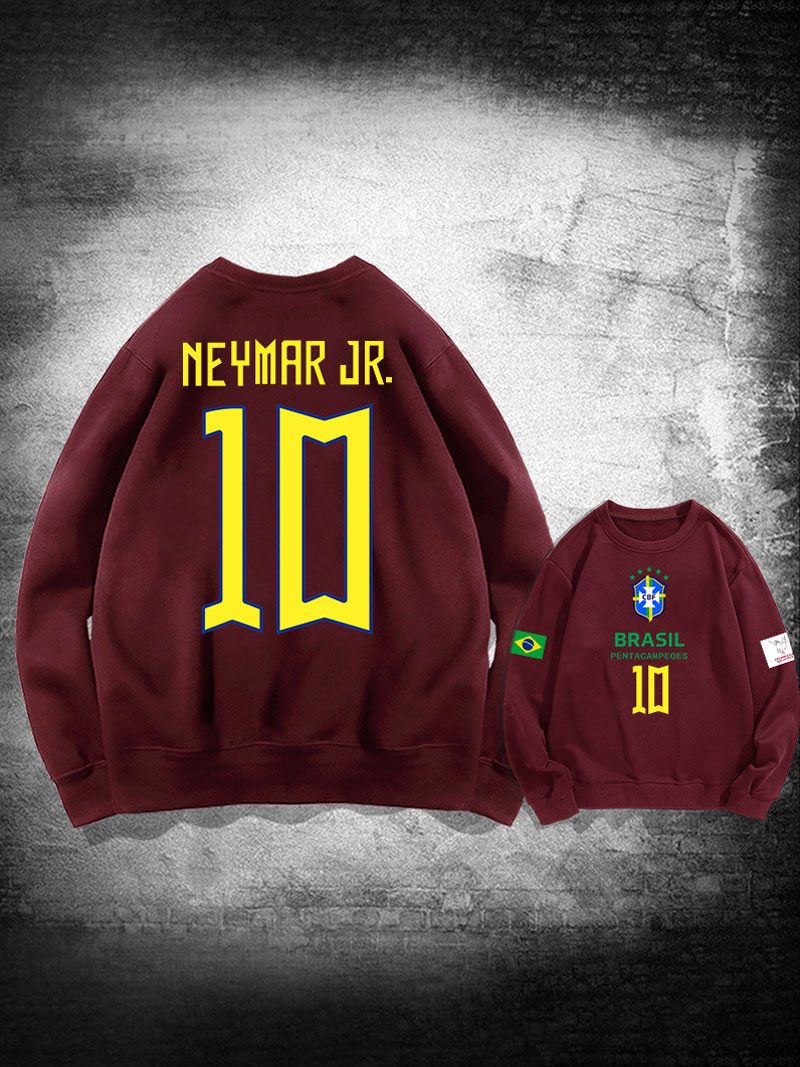 Brasilien-trainings-sweatshirt Neymar Nummer 10 Herrenoberteil - Burgund